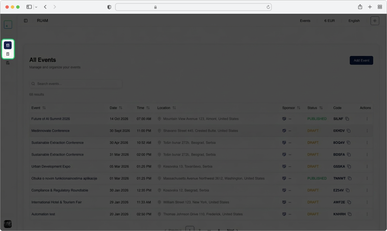 Select Dashboard from the dropdown menu